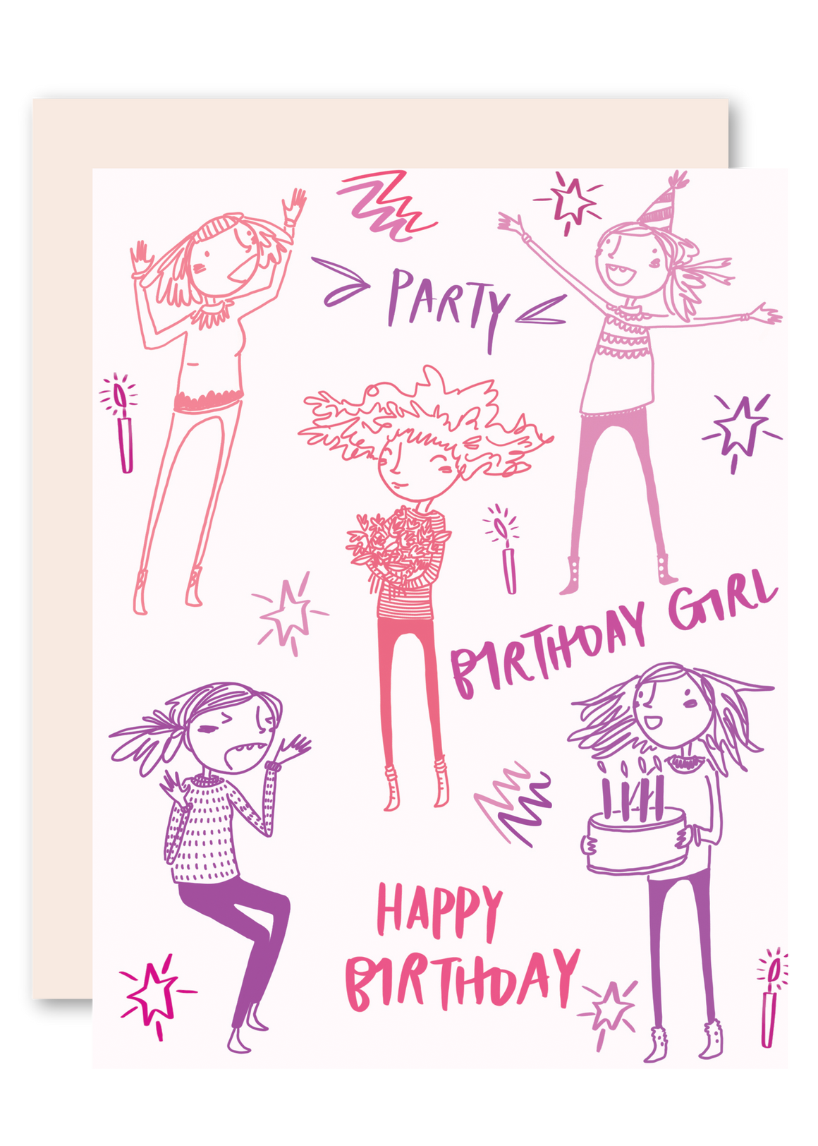 Girl Party Birthday Greeting Card