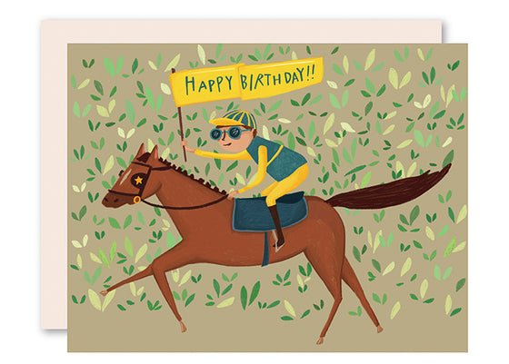 Race horse birthday card
