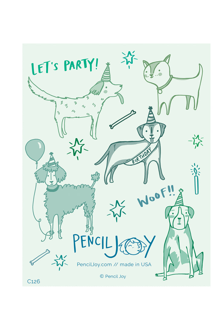 Dog party birthday card