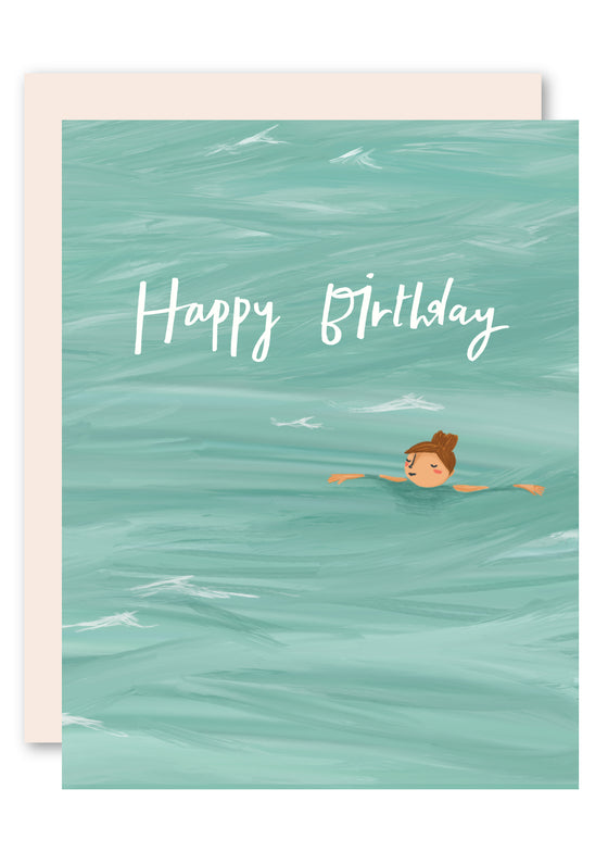 Floating on the Sea Birthday Card