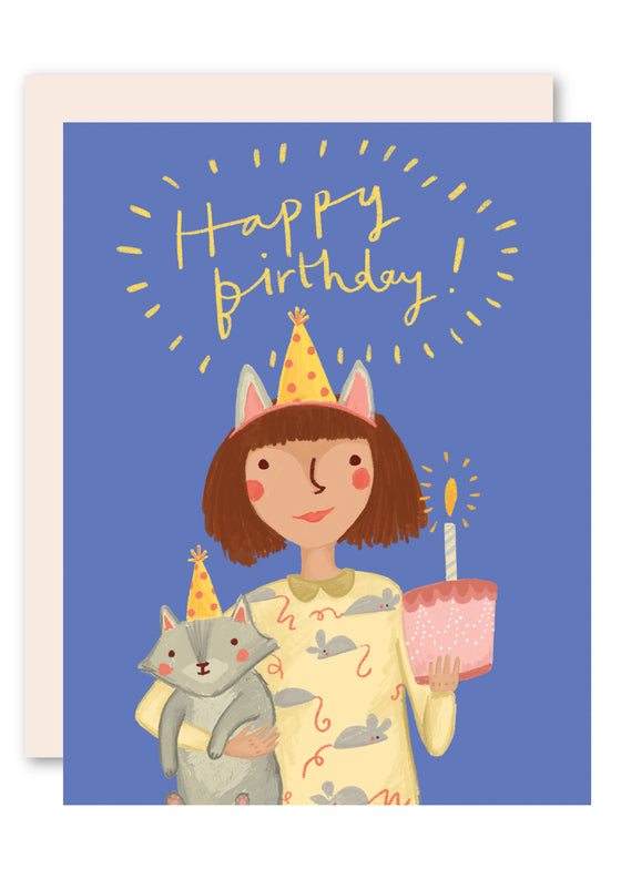 Cat Hat Birthday Card
