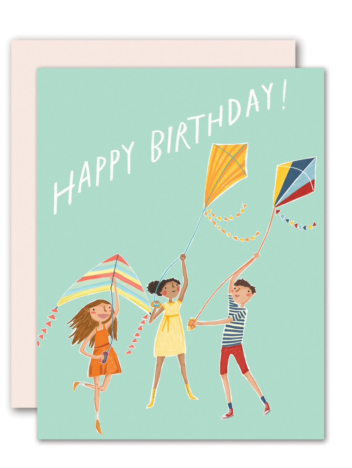 Flying a kite - birthday card