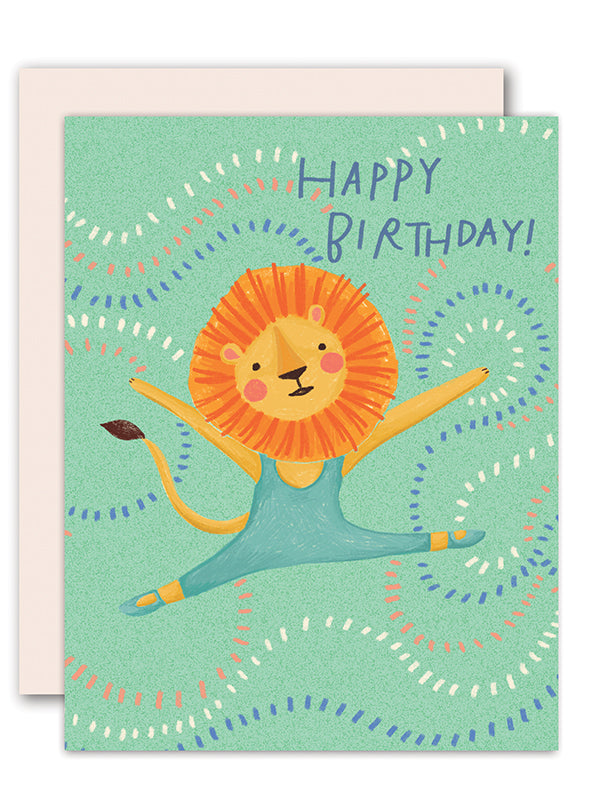 Lion Ballerina Birthday Card