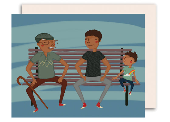On a Bench - Happy Father's Day Card