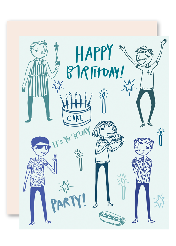 Guy Party Birthday Greeting Card