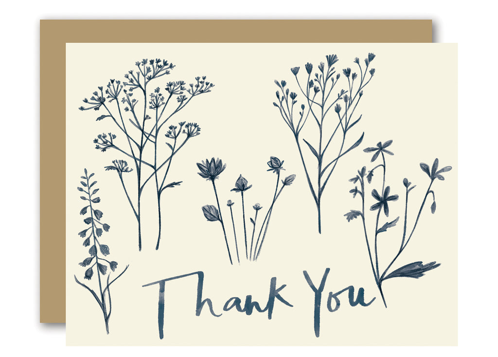 Wild Flowers Thank You Card
