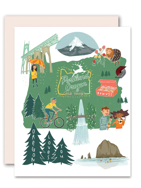 Oregon Loves You Greeting Card
