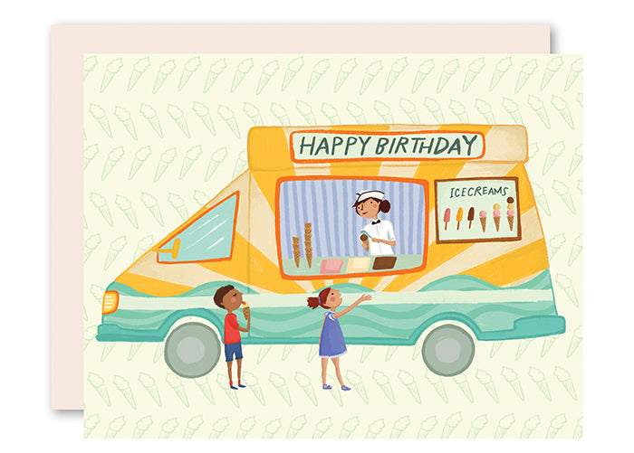 Ice cream truck birthday card
