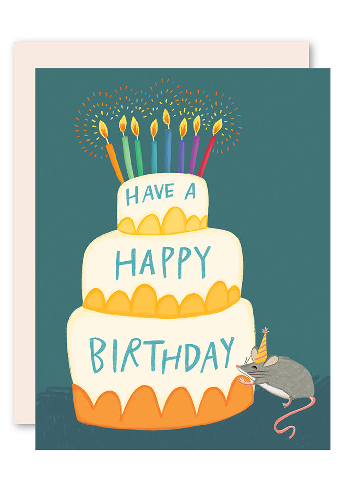 Of mouse and cake birthday card