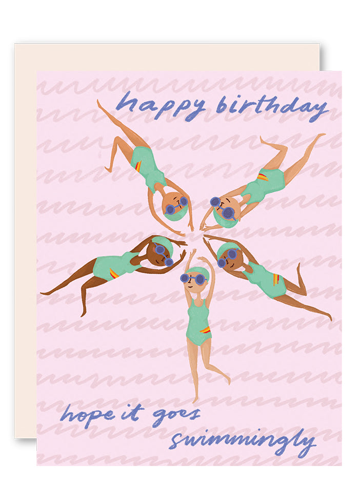 Synchronized swimmers birthday card